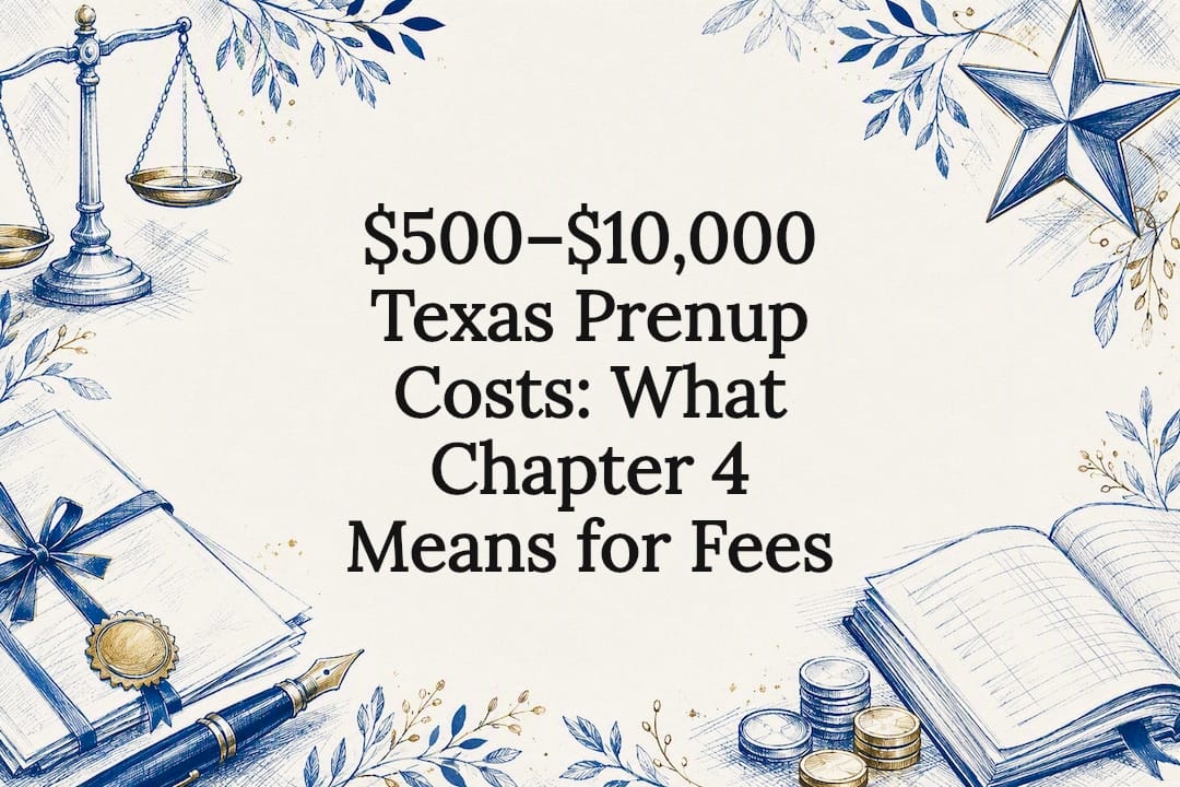 $500–$10,000 Texas Prenup Costs: What Chapter 4 Means for Fees