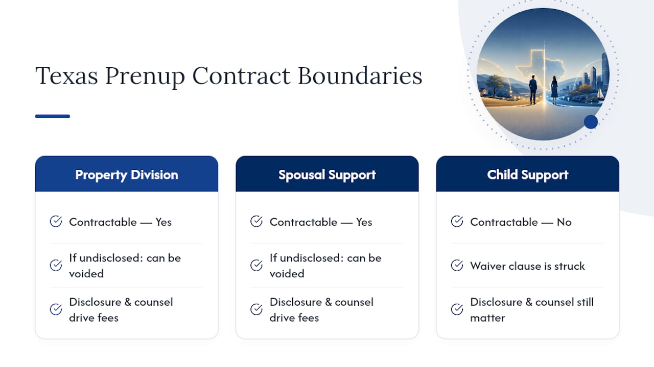 Texas prenup legal boundaries comparison