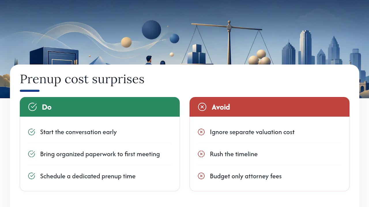 What Surprises Most Couples About Prenup Costs — overview diagram