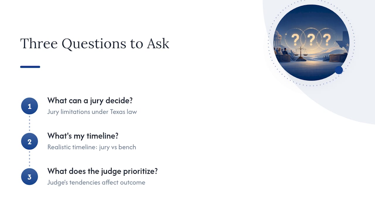 What We Tell Clients Deciding Between Jury and Bench — overview diagram