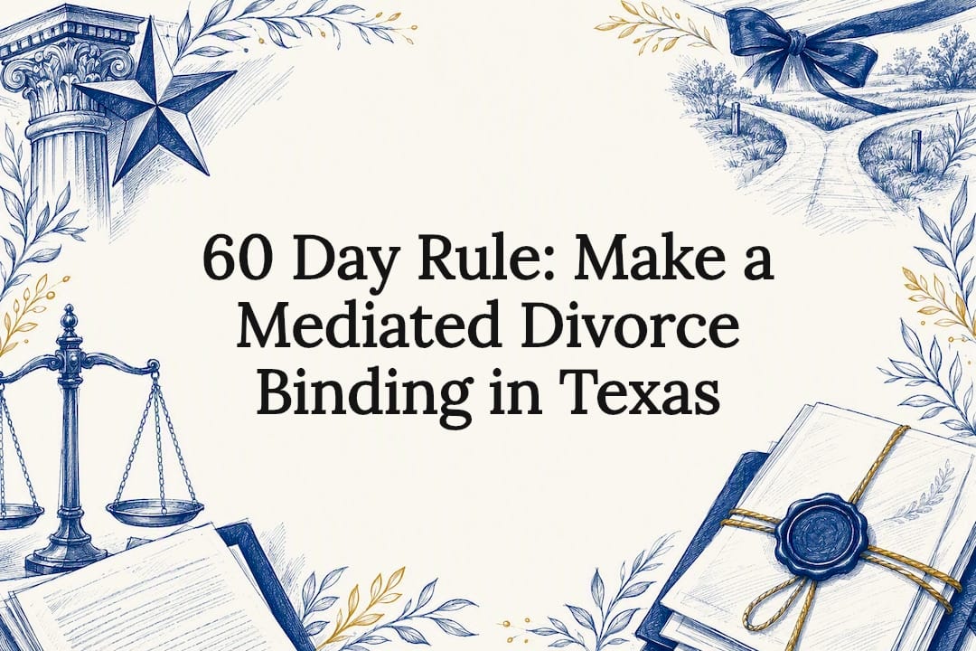 60 Day Rule: Make a Mediated Divorce Binding in Texas