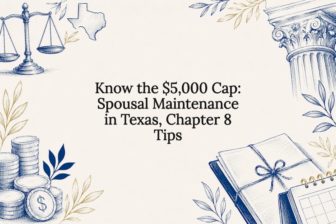 Know the $5,000 Cap: Spousal Maintenance in Texas, Chapter 8 Tips