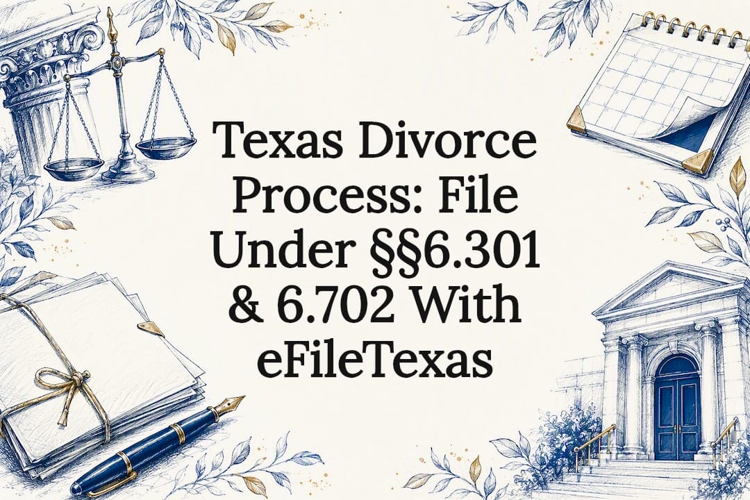Texas Divorce Process: File Under §§6.301 & 6.702 With eFileTexas