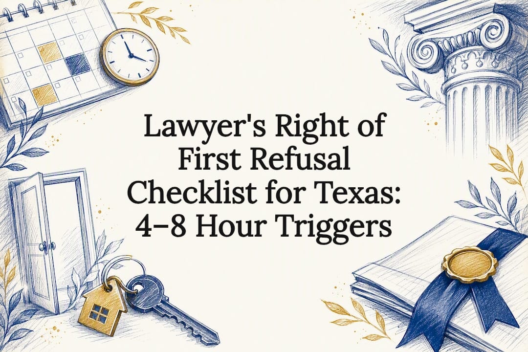 Lawyer's Right of First Refusal Checklist for Texas: 4–8 Hour Triggers