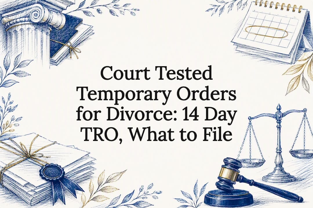 Court Tested Temporary Orders for Divorce: 14 Day TRO, What to File