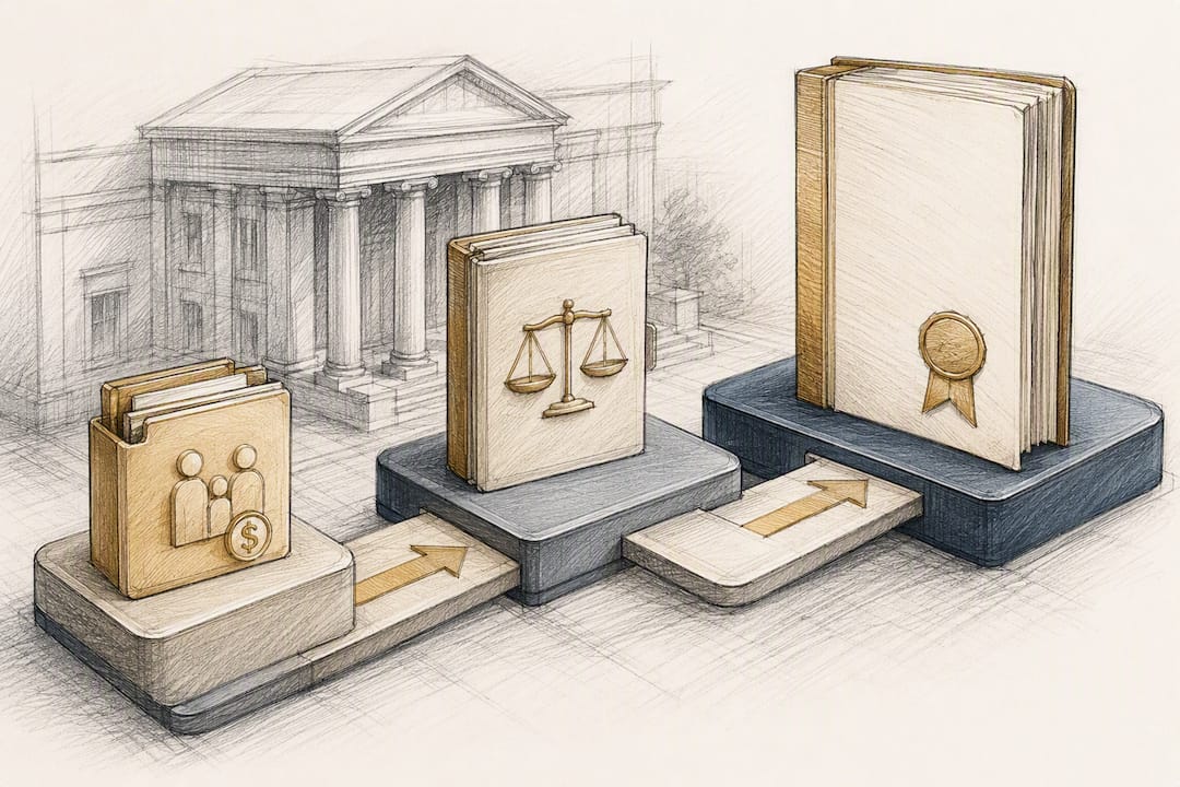 Temporary arrangement flowing toward final decree