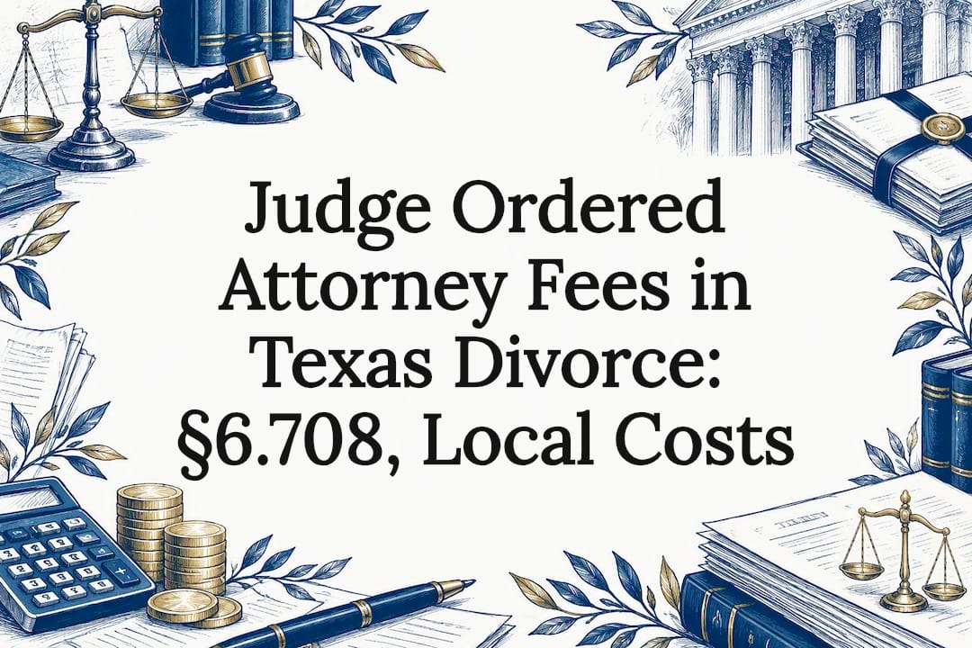 Judge Ordered Attorney Fees in Texas Divorce: §6.708, Local Costs