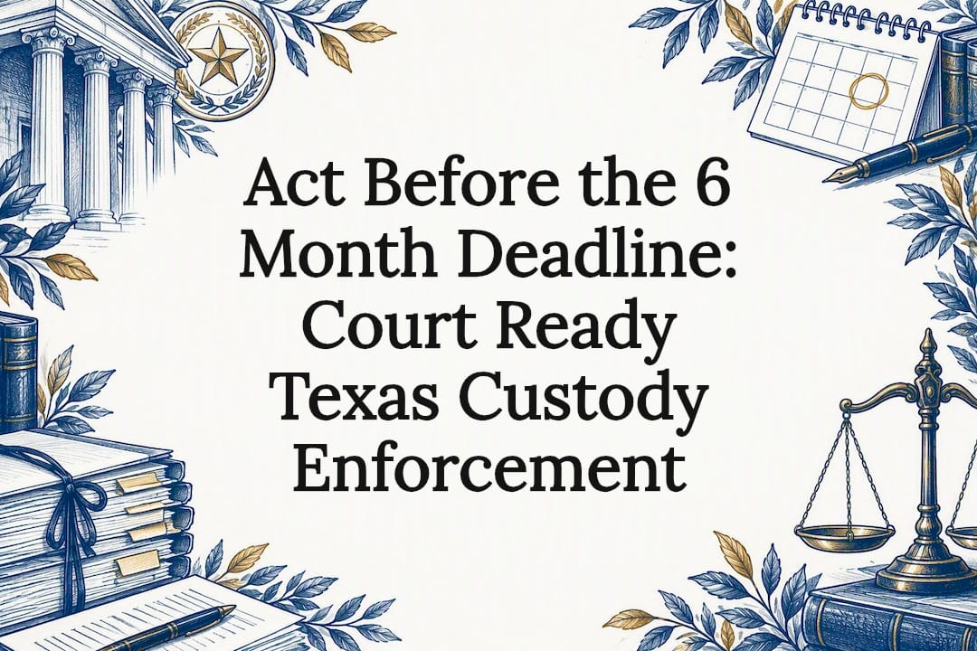 Act Before the 6 Month Deadline: Court Ready Texas Custody Enforcement