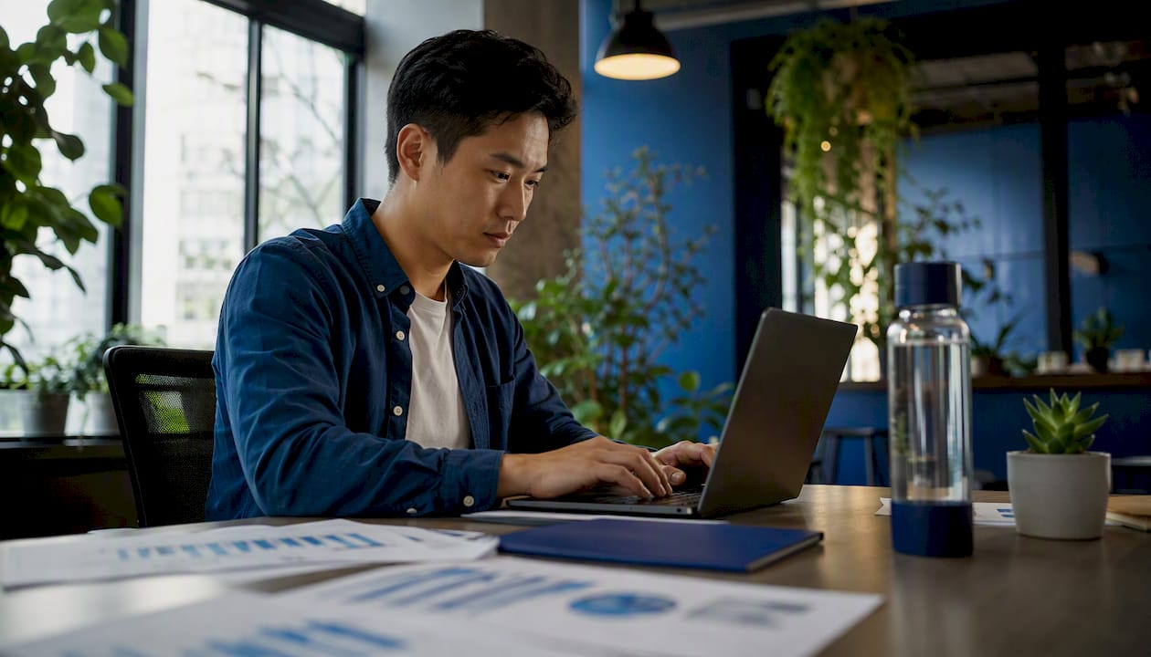 Data scientist working on AI data analysis