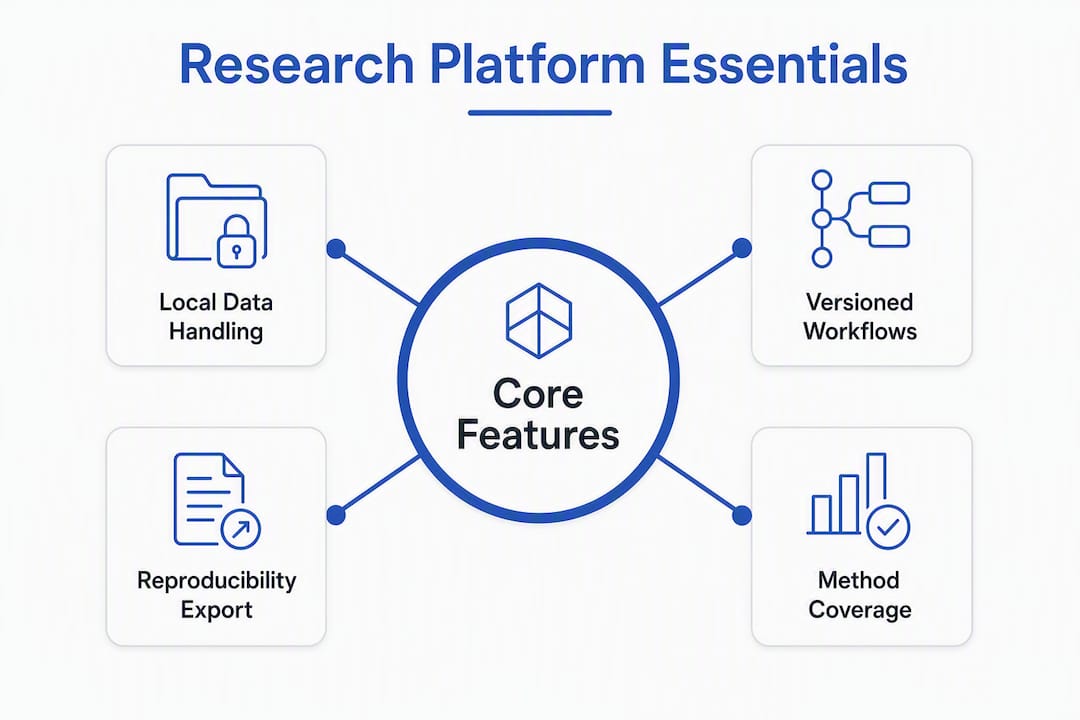 Infographic of essential research platform capabilities