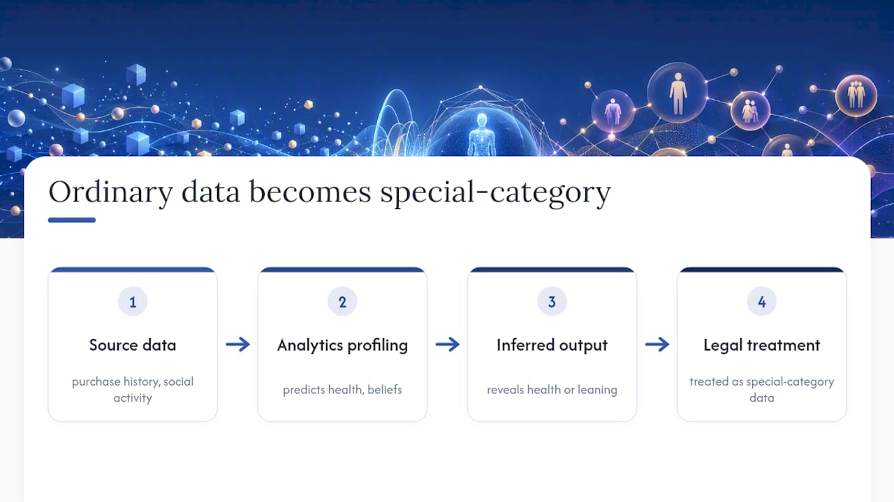 Flow from ordinary data to sensitive inference