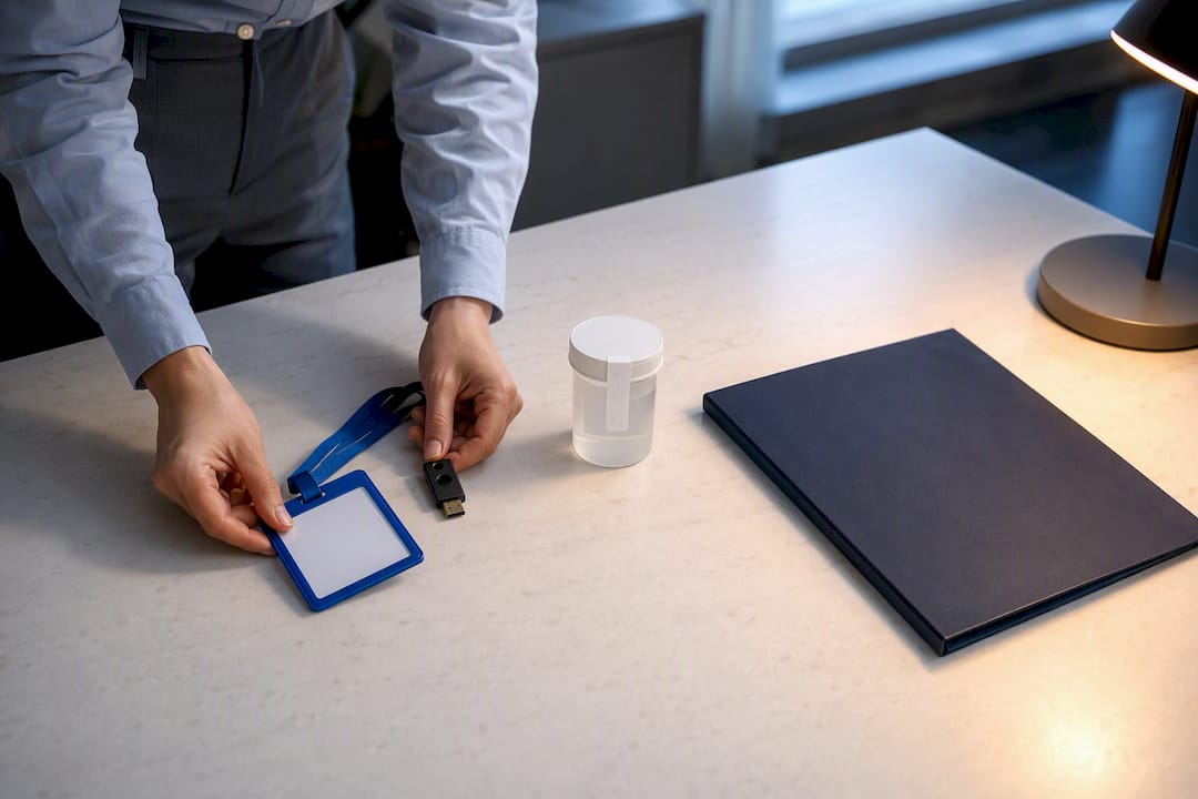 Research compliance materials on review table