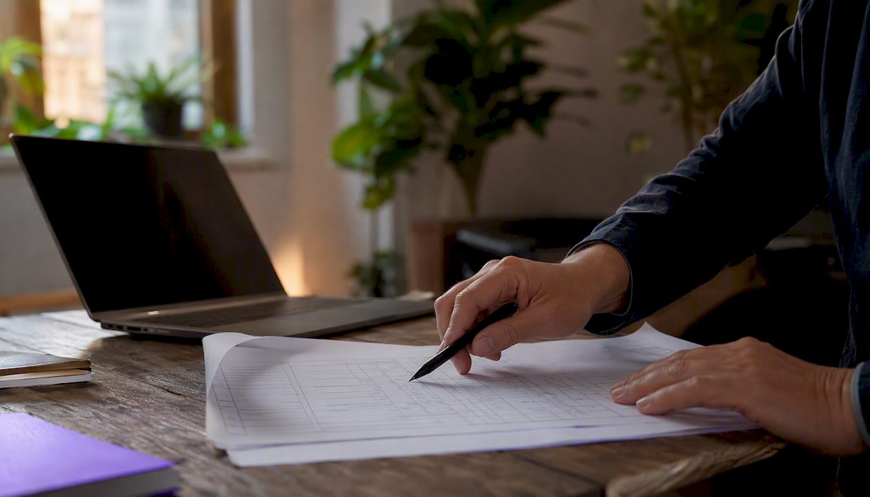 Hand pointing at deletion log document