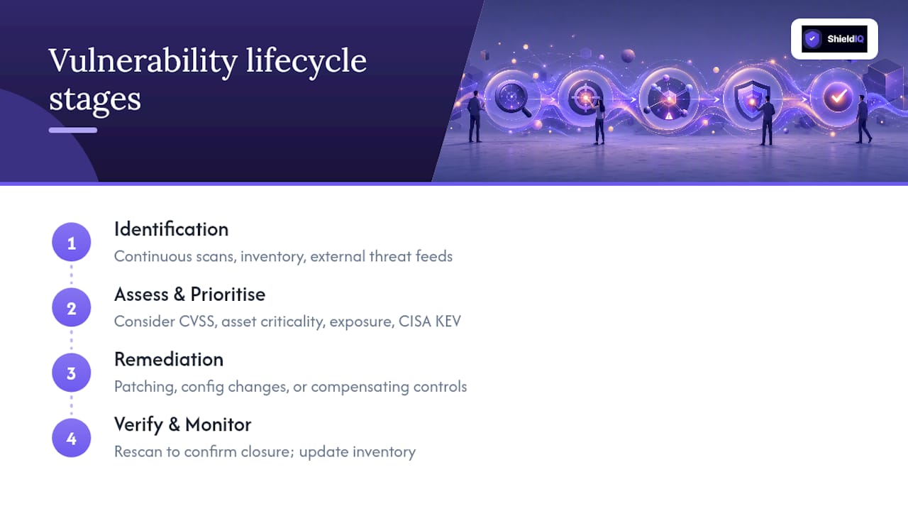 Diagram of vulnerability lifecycle four operational stages