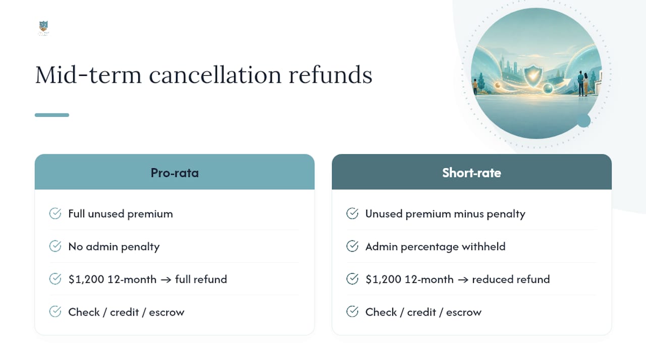 Comparison infographic of insurance refund methods