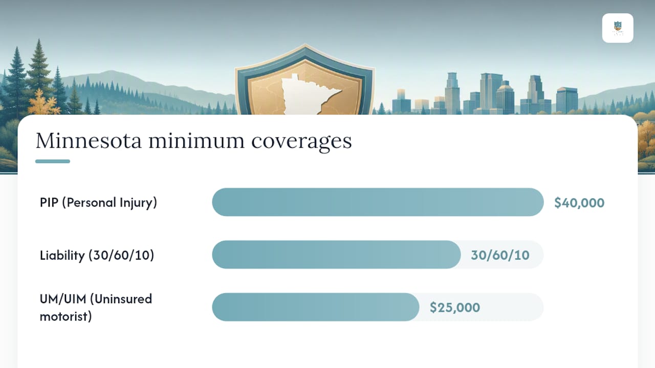 Minnesota minimum auto insurance coverage chart