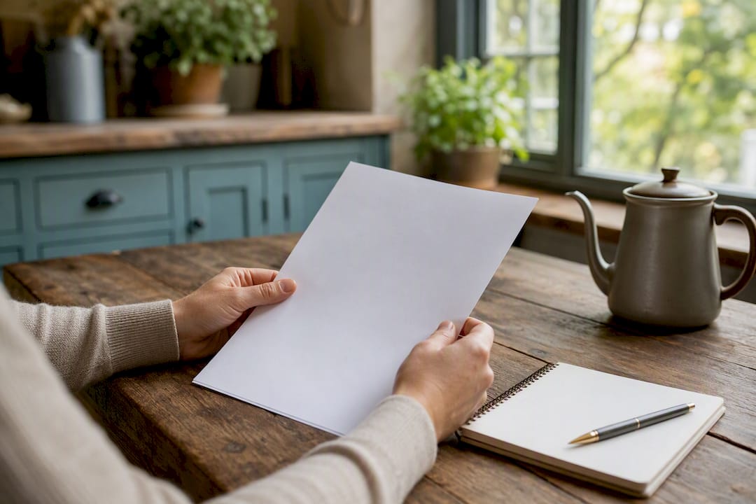 Hands holding insurance document and calculator