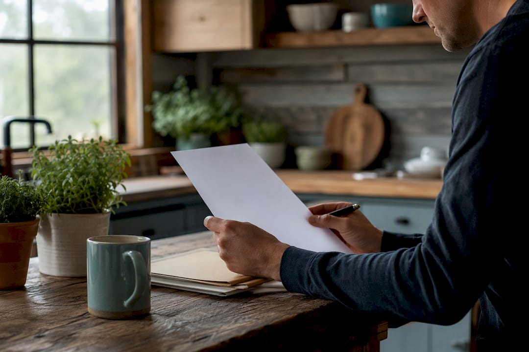 Person reviewing insurance credit report