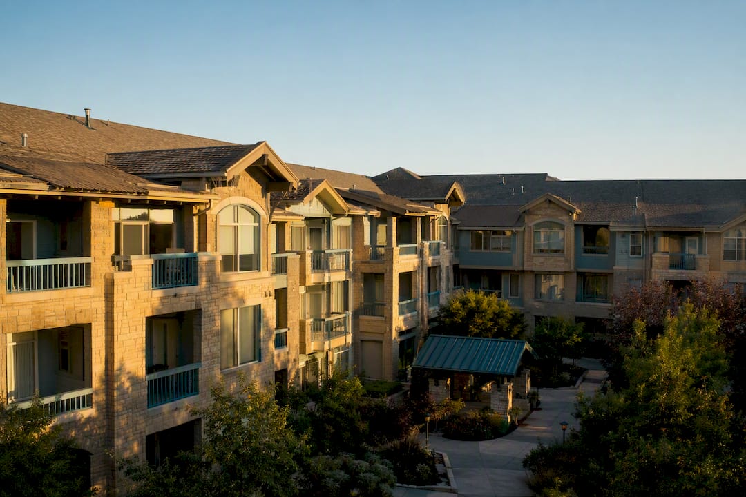 Condominium building with shared common areas