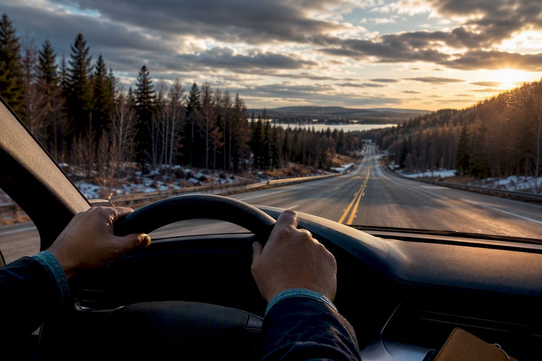Minnesota driver on a rural roadway