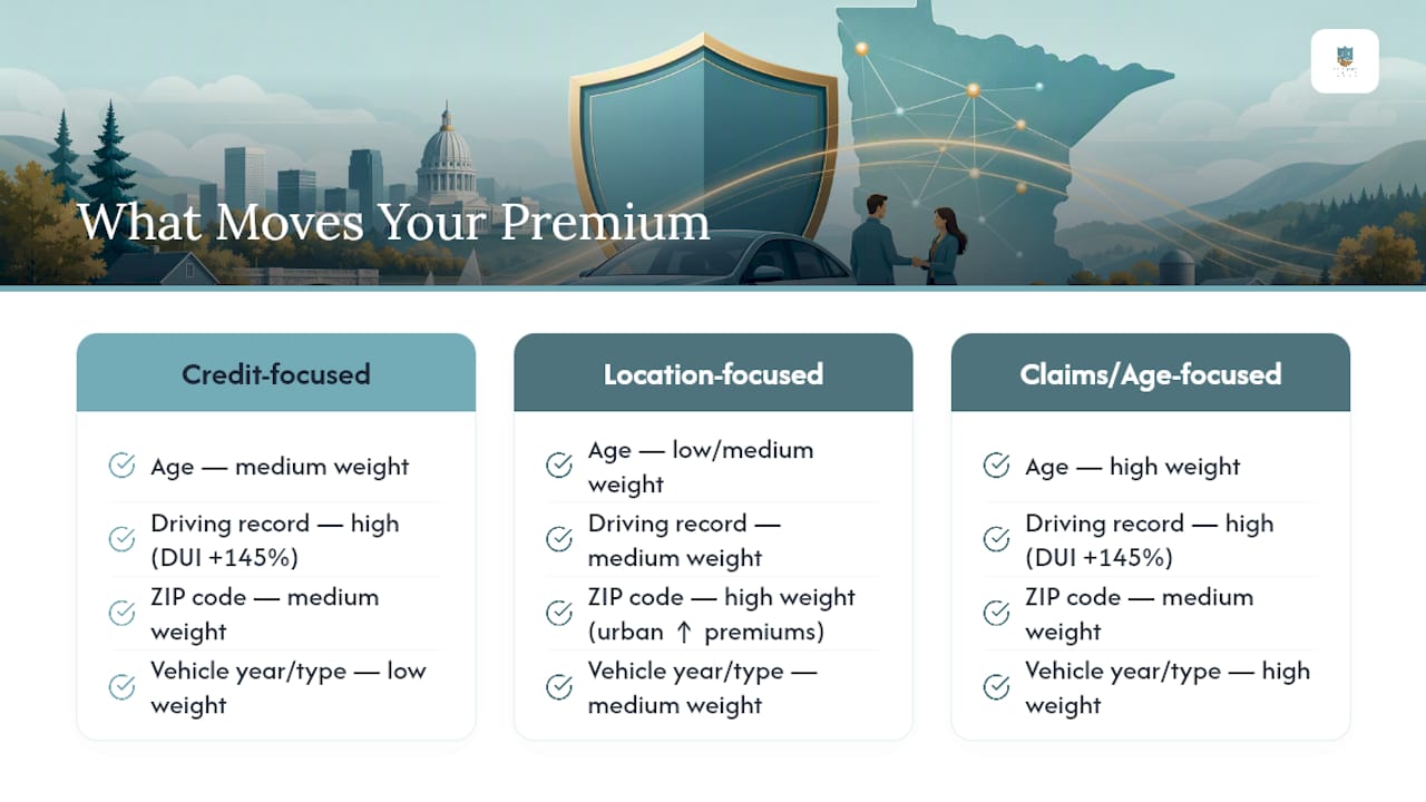 Factors that influence Minnesota auto premiums