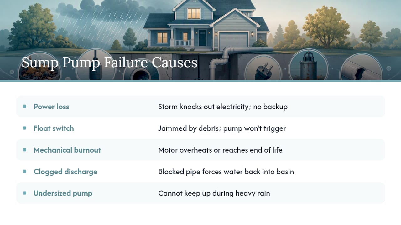 Five common causes of sump pump failure