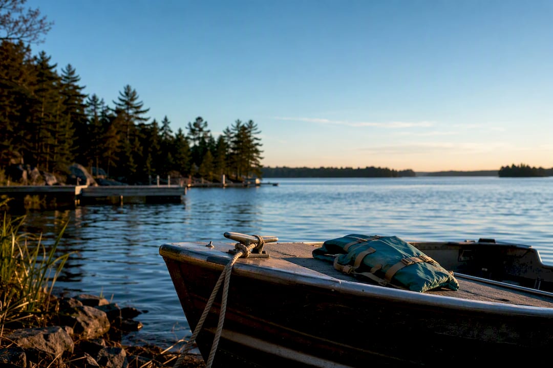 Fishing boat on a quiet Minnesota lake