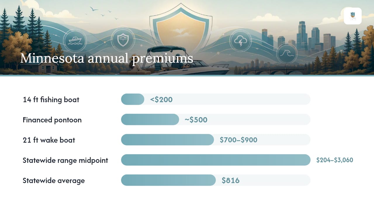 Minnesota boat insurance cost ranges by boat type