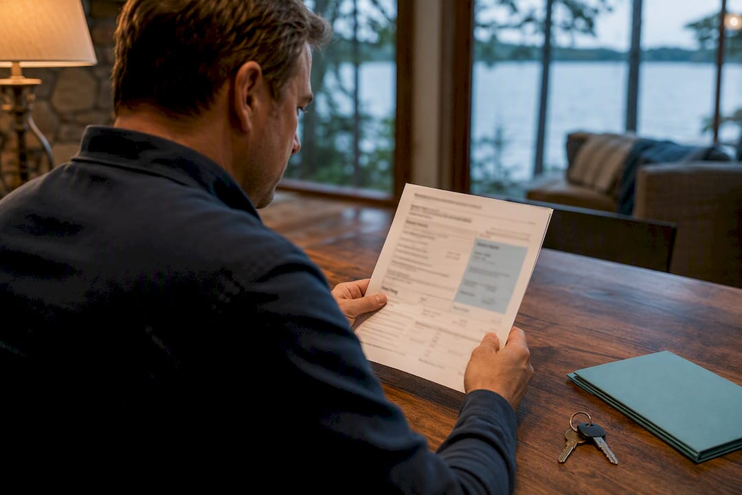 Homebuyer reviewing mortgagee clause details