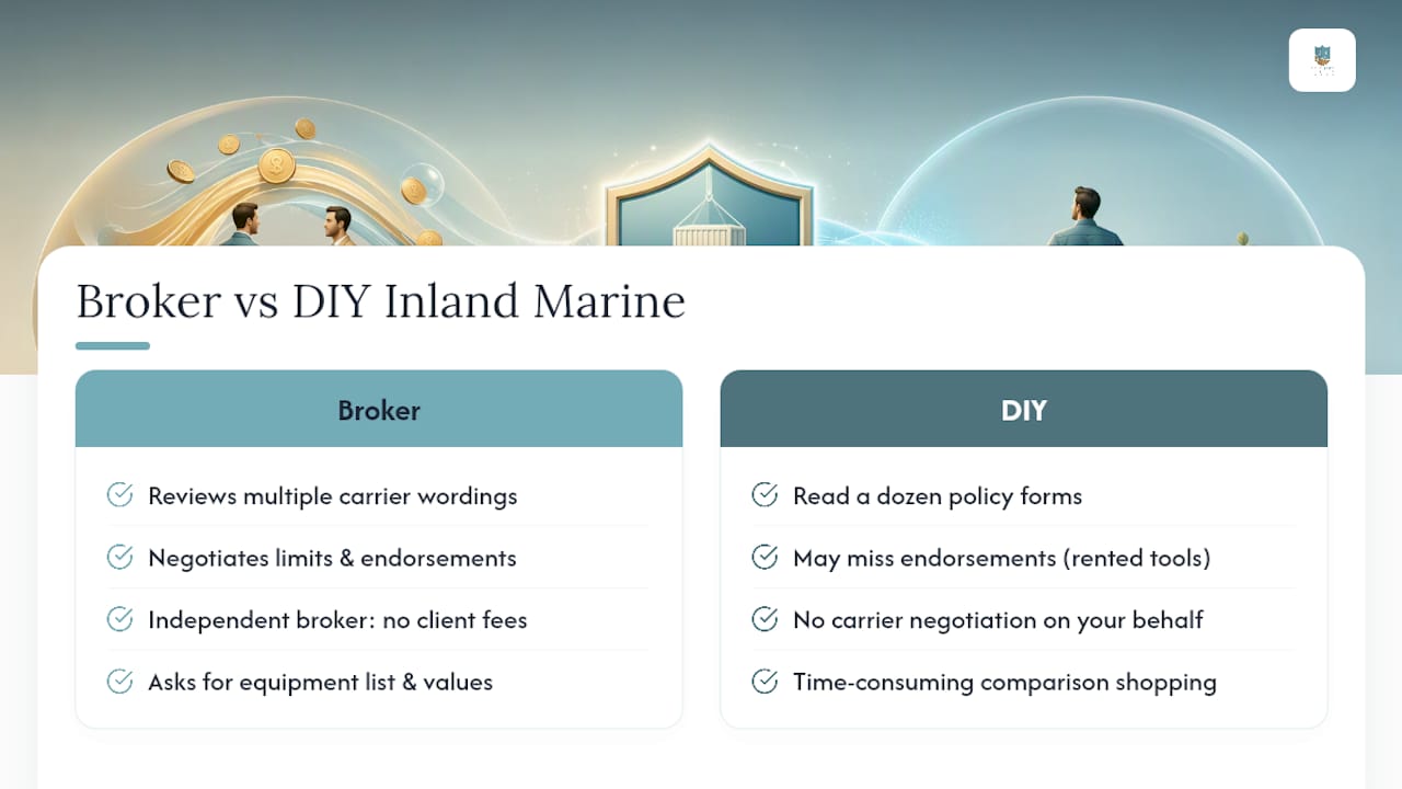 Why a Broker Simplifies the Inland Marine Decision — overview diagram