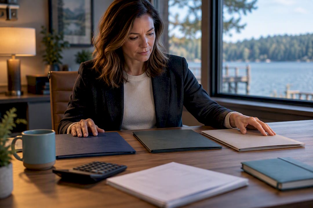 Broker comparing insurance carrier folders