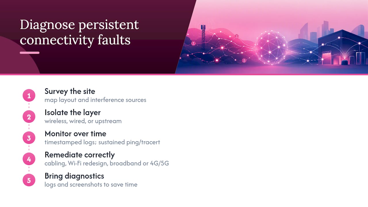 How we think about persistent connectivity faults — overview diagram
