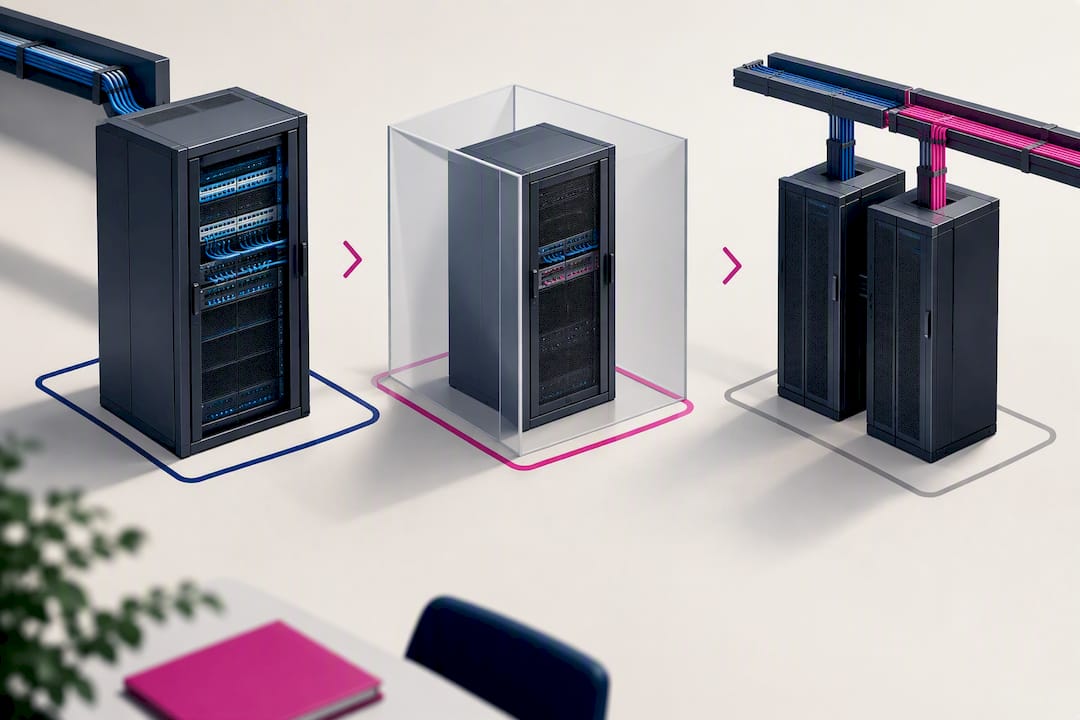 Safe rack rerouting and A/B power workflow