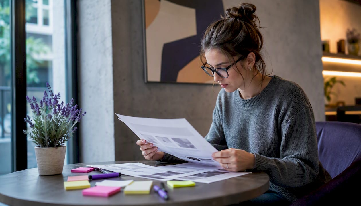Marketing specialist reviewing branded link templates