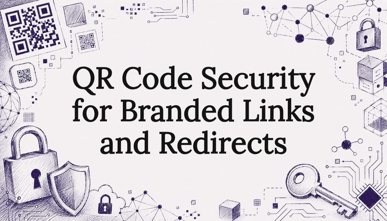 Decorative title card illustration for QR code security