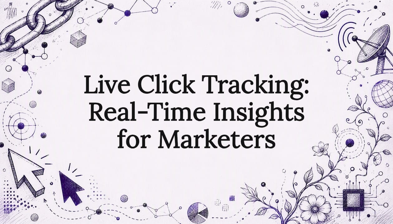 Decorative title card illustration for live click tracking article