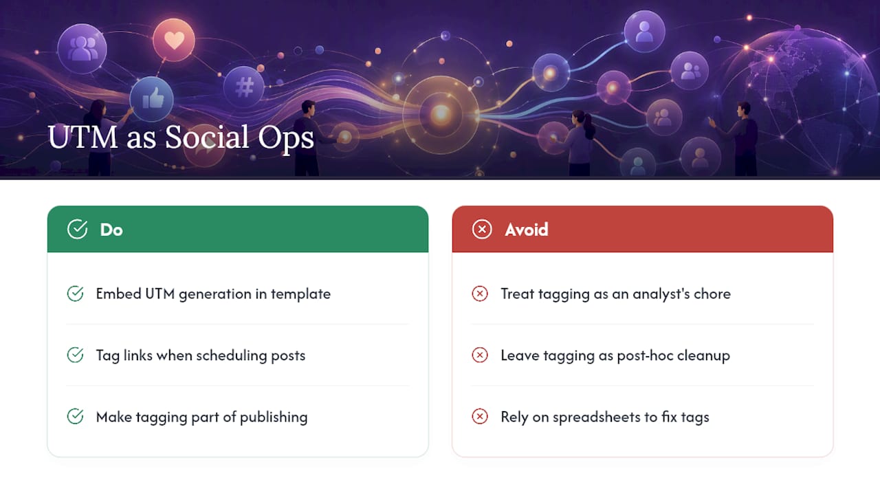Author Perspective: UTM Ops as Social Ops, Not an Analytics Tax — overview diagram