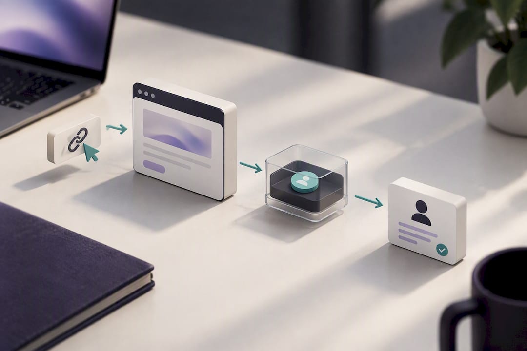 Anonymous click ID moving through attribution stages