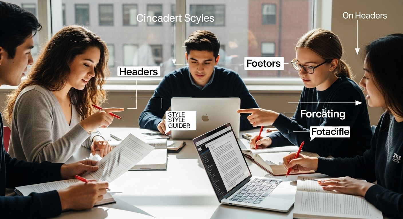 essay formatting, students studying, academic teamwork