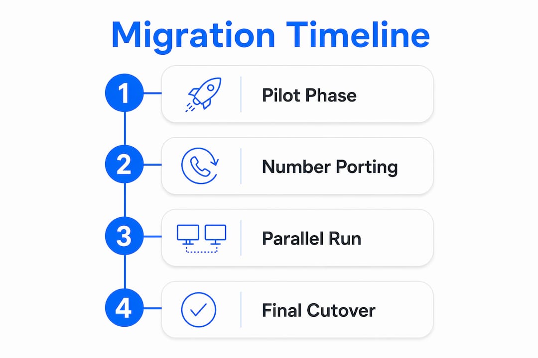 Infographic showing migration timeline steps