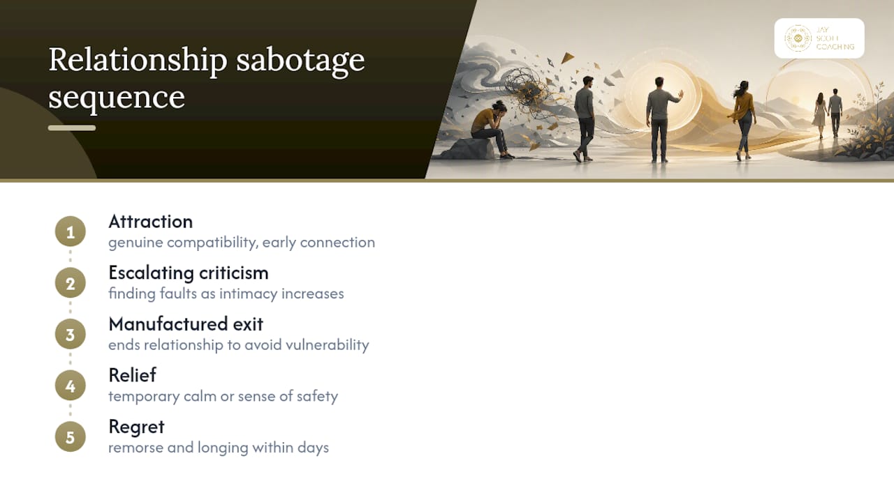 What Self-Sabotage Actually Looks Like in Real Relationships — overview diagram