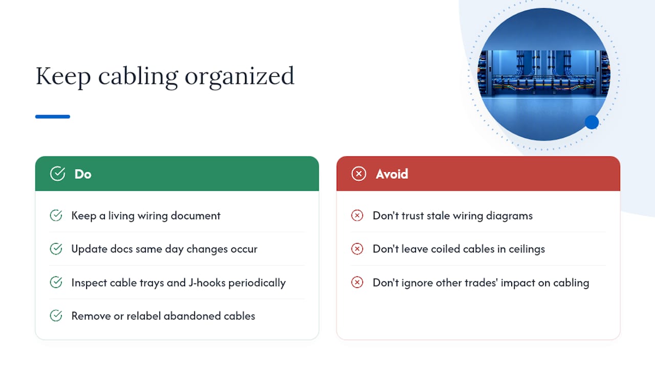 How Do You Keep Cabling Systems Organized Over Time? — overview diagram