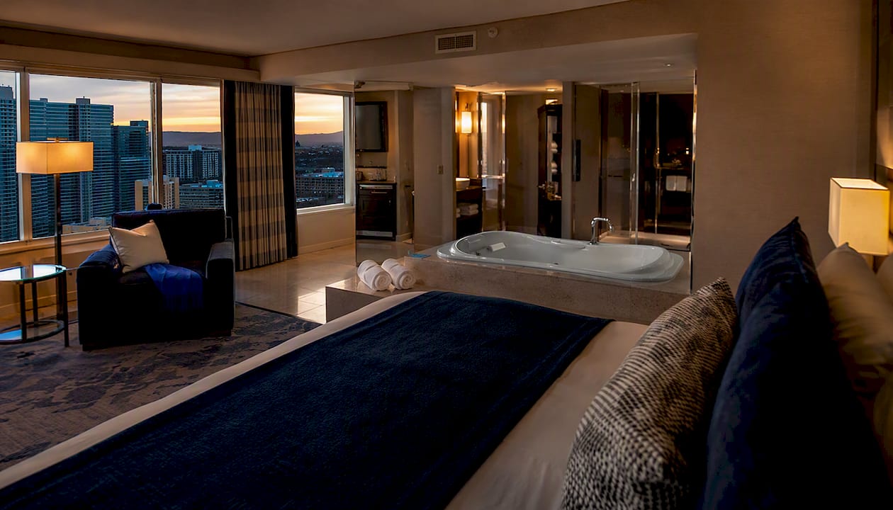 Jacuzzi suite interior at The Signature MGM Grand