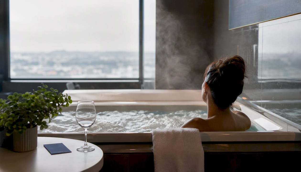 Hotel jacuzzi with written booking confirmation