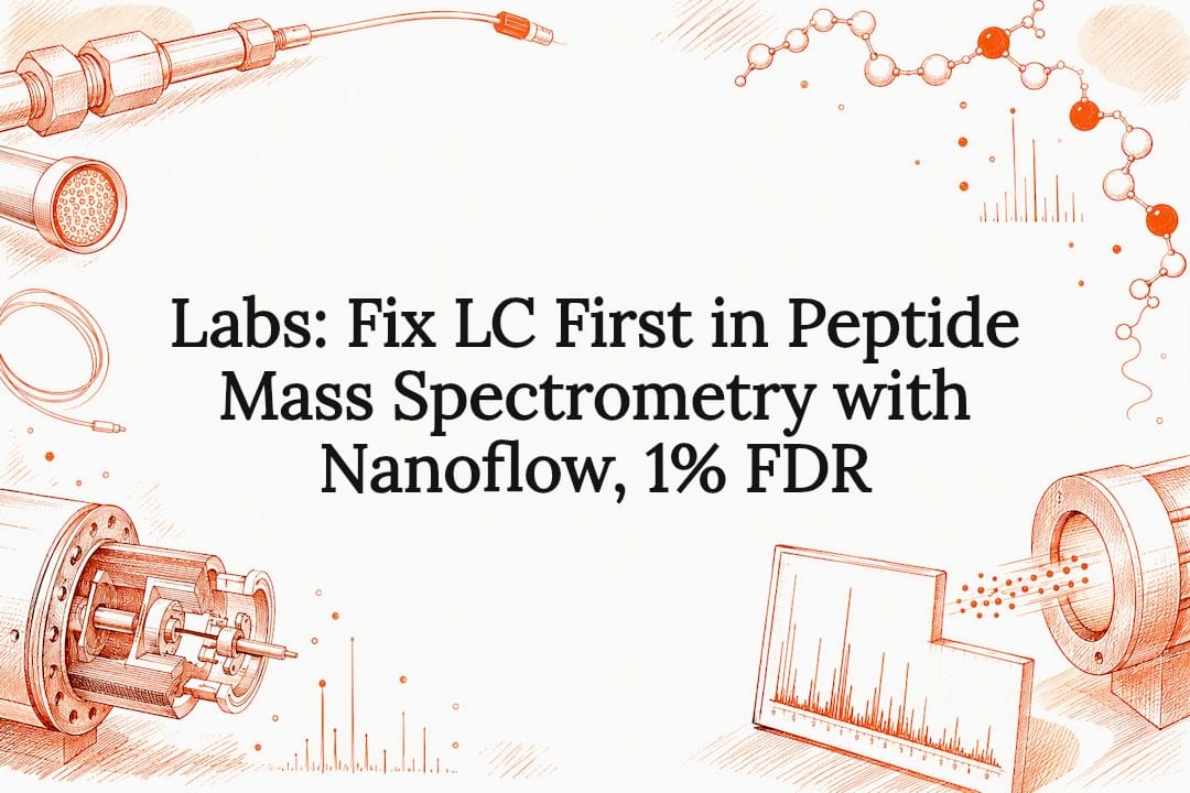 Peptide mass spectrometry title card illustration