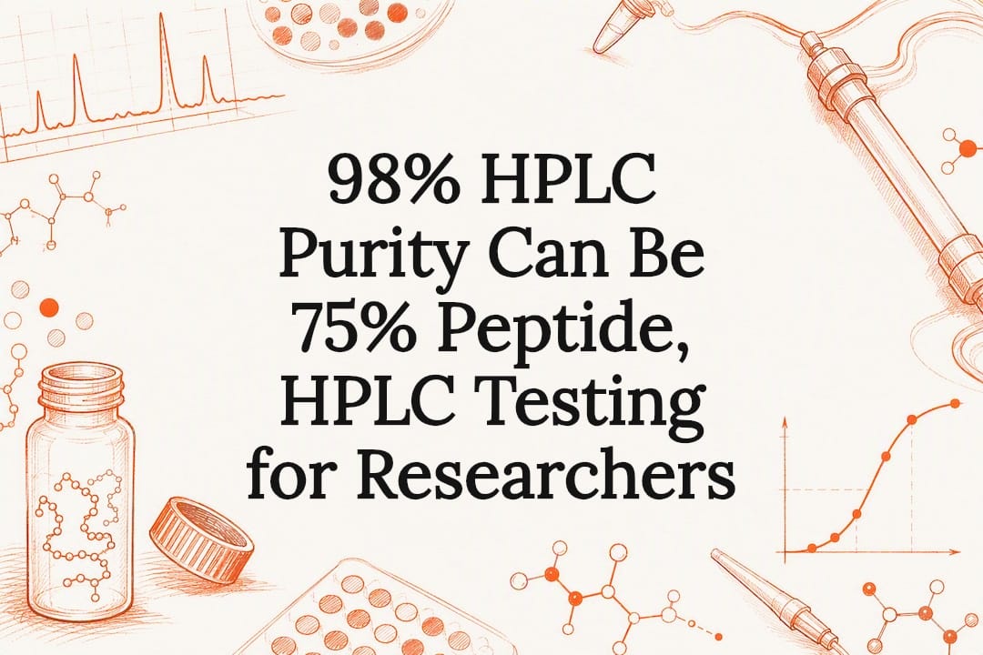 Decorative HPLC peptide purity title card
