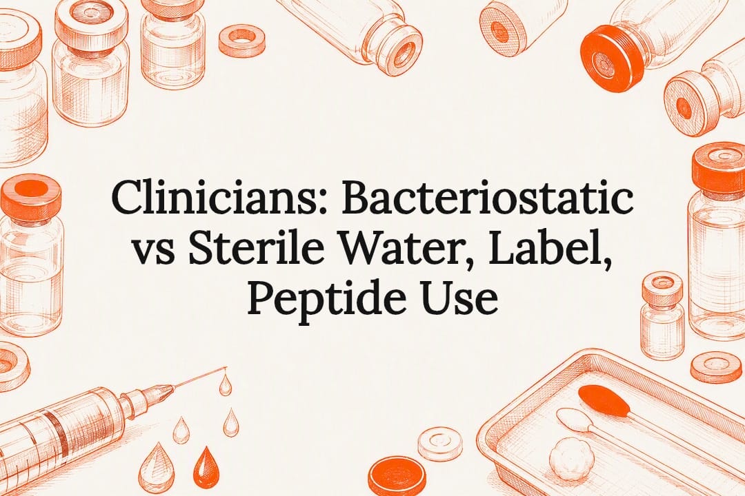 Decorative bacteriostatic and sterile water title card