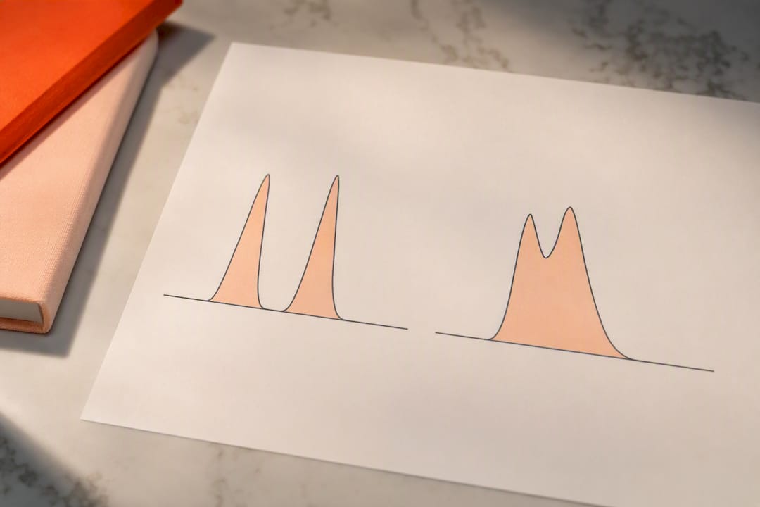 Resolved and overlapping chromatographic peaks