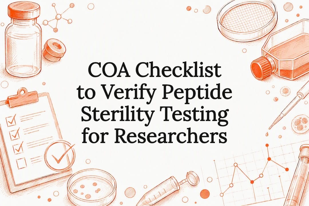 Decorative peptide sterility testing title card