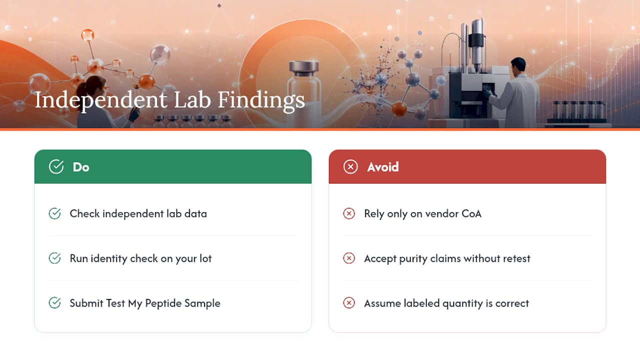 What Independent Lab Data Reveals Across Peptide Vendors — overview diagram